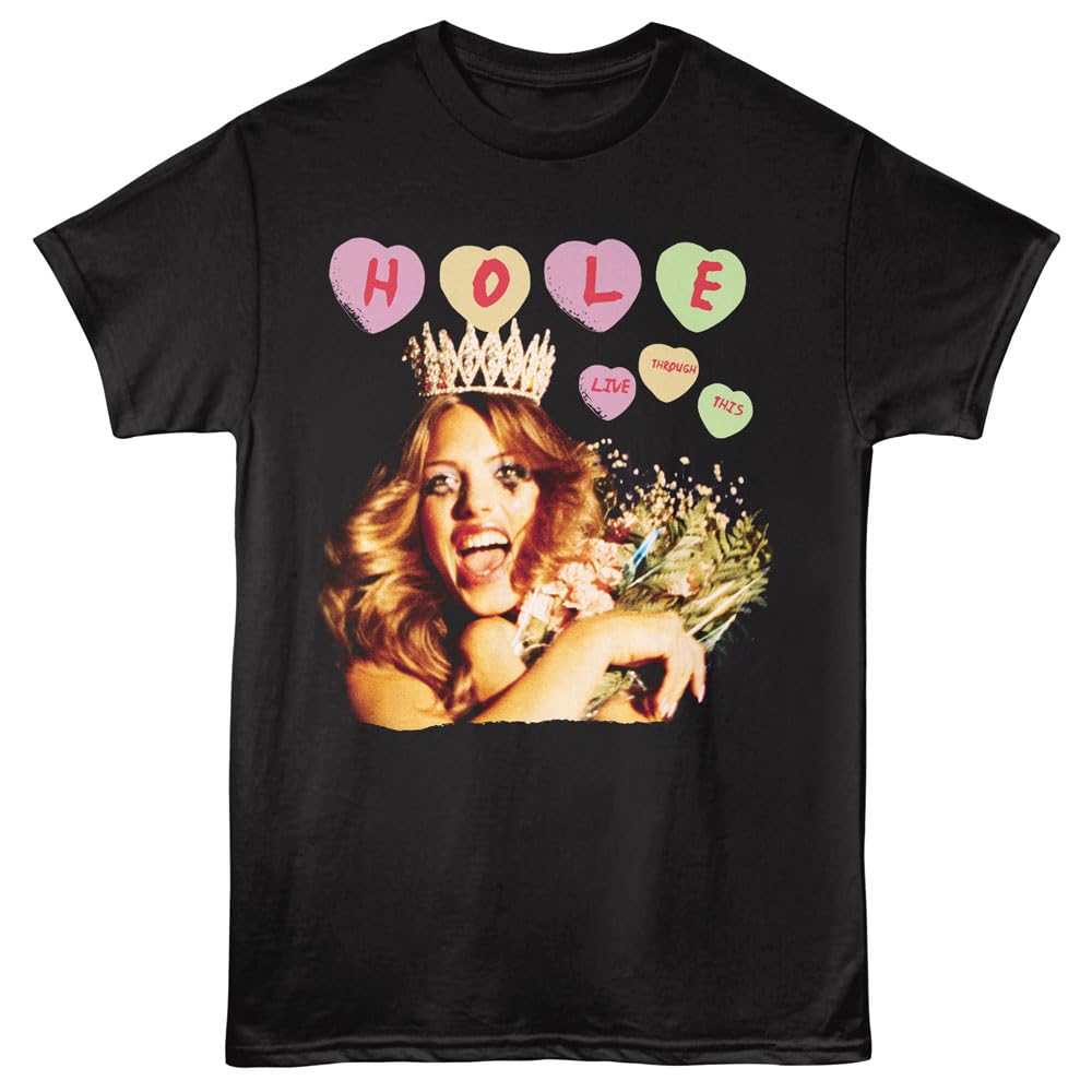 Hole Band T Shirt for Men & Women Live Through This Black Short Sleeve Graphic Tee - Rock Music Tshirt