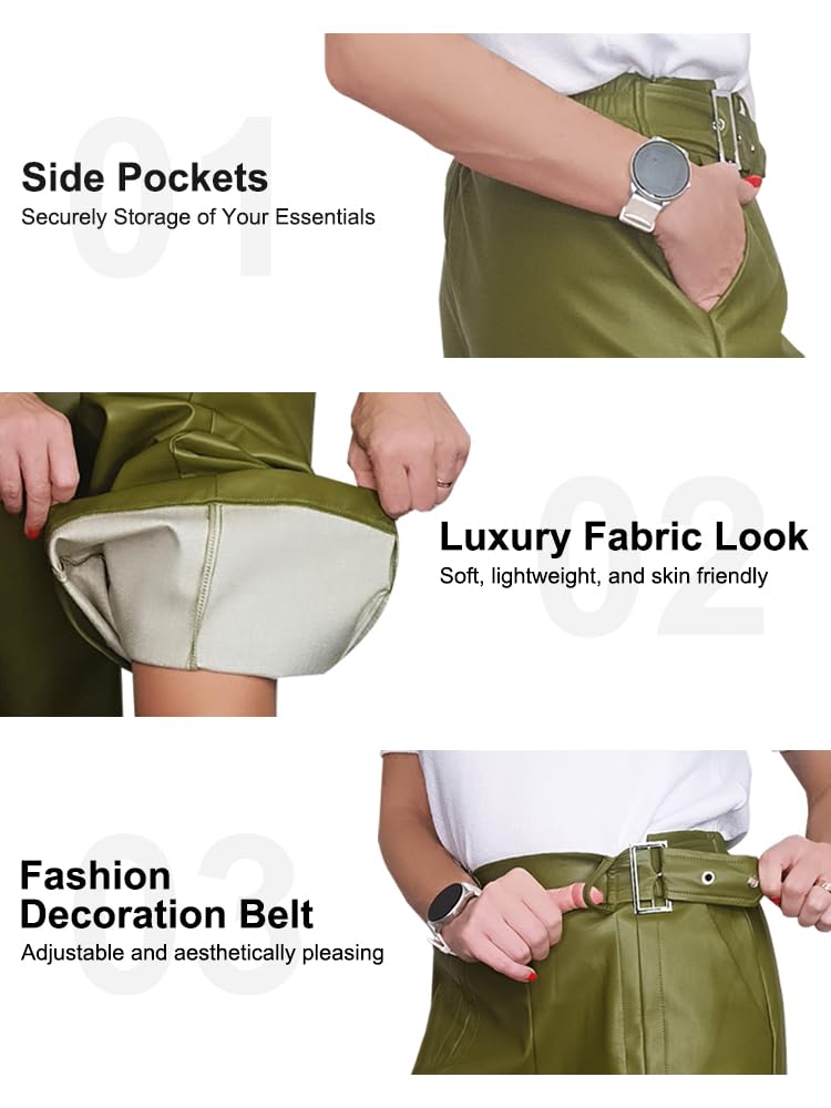 oshoplive Women' High Waist Wide Leg Pants with Pockets Pleated Going Out Flare Trousers