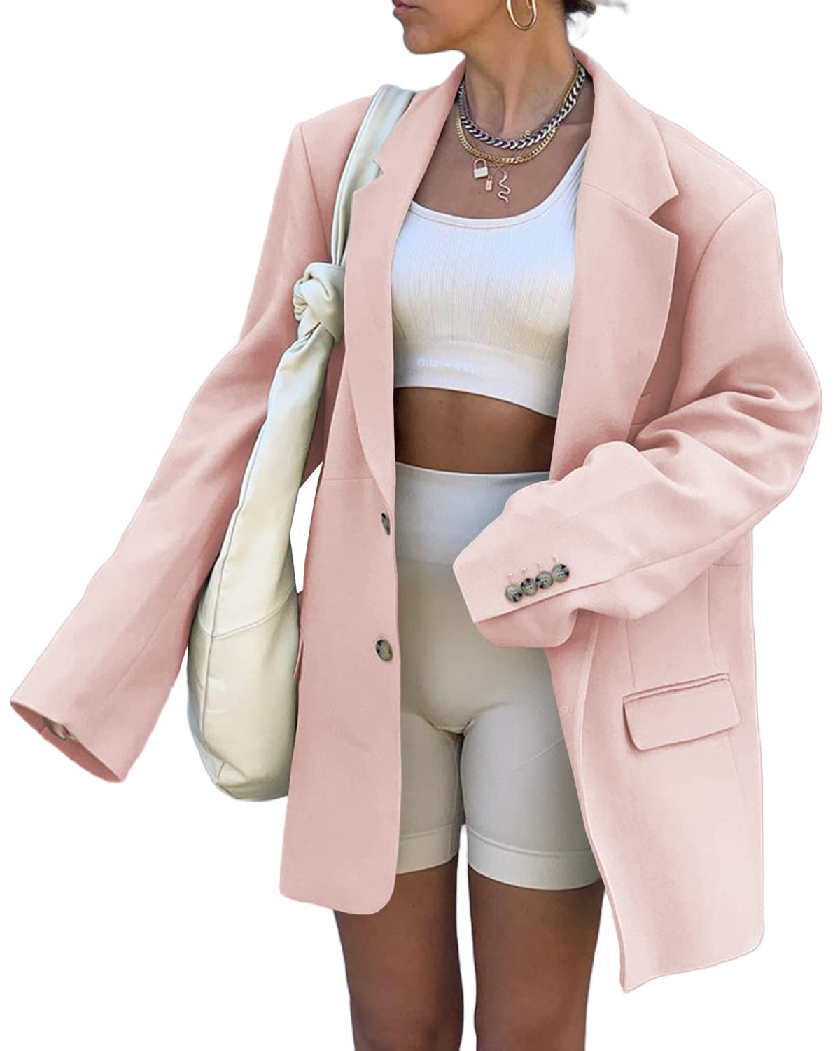Blazer Open Front Solid Work Office Jacket Blazer