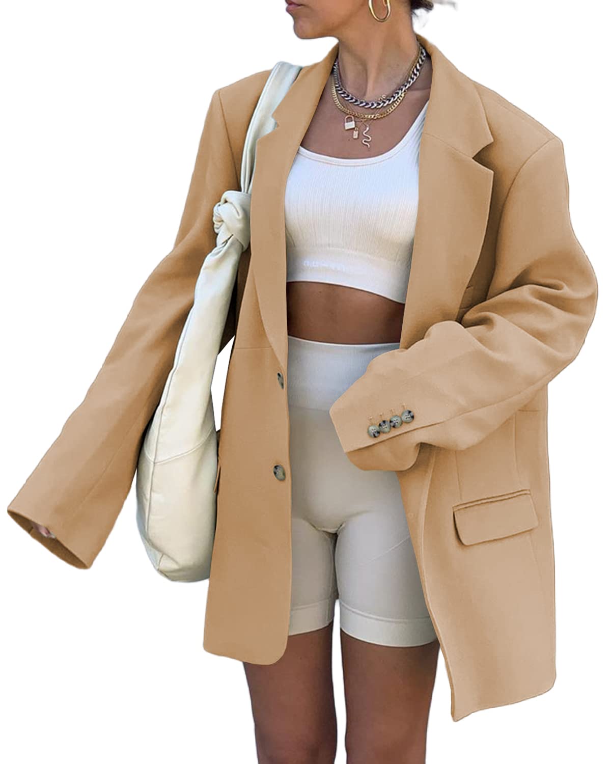 Blazer Open Front Solid Work Office Jacket Blazer