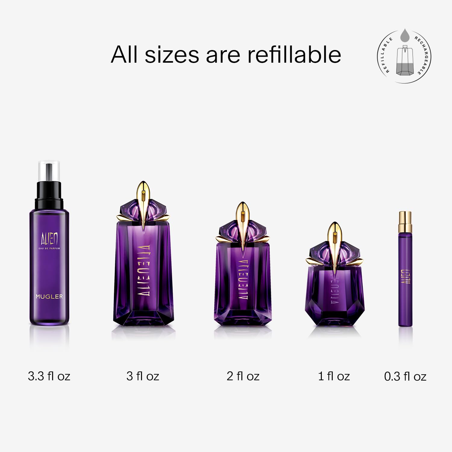 MUGLER Alien - Eau de Parfum - Women's Perfume - Floral & Woody - With Jasmine, Wood, and Amber - Long Lasting Fragrance