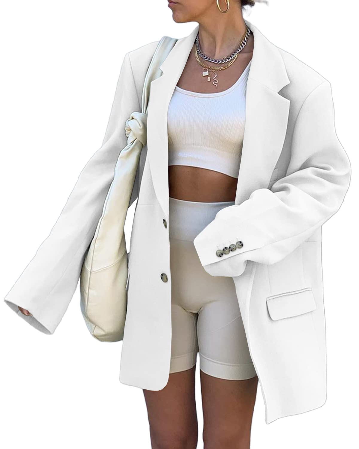 Blazer Open Front Solid Work Office Jacket Blazer