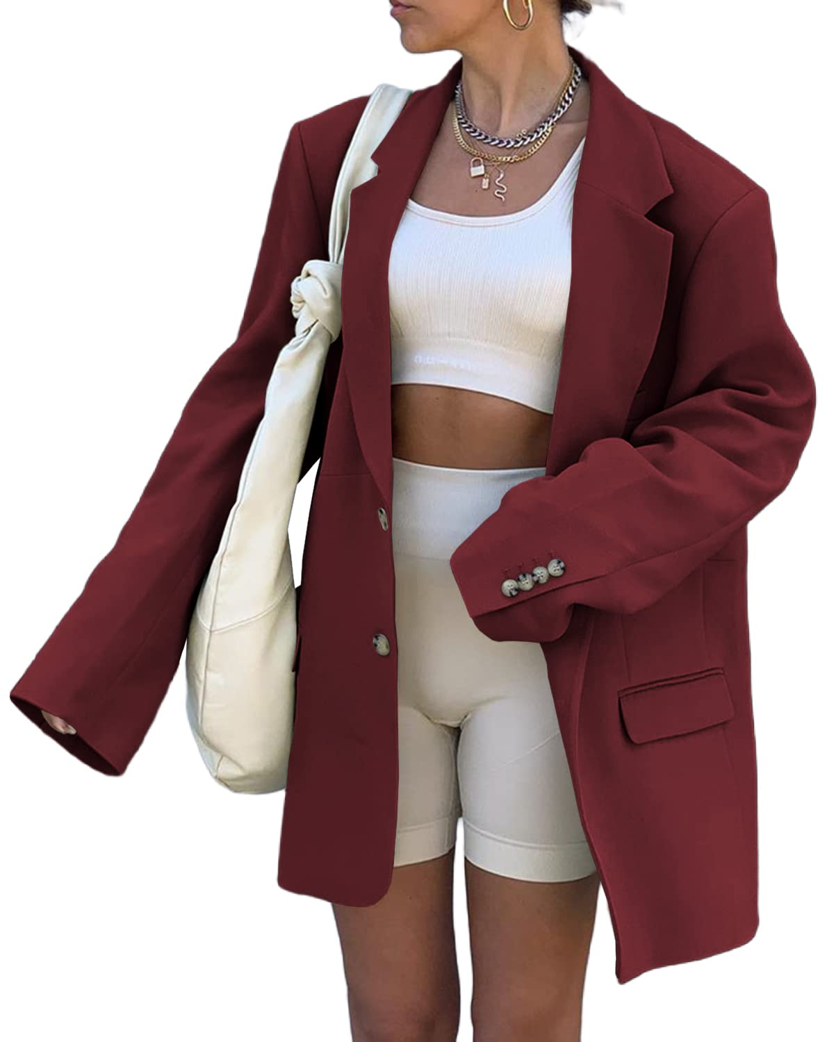 Blazer Open Front Solid Work Office Jacket Blazer