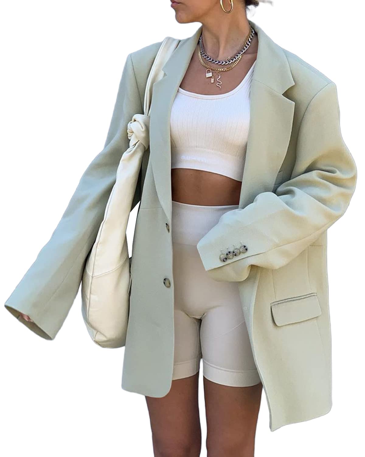 Blazer Open Front Solid Work Office Jacket Blazer