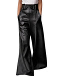 oshoplive Women' High Waist Wide Leg Pants with Pockets Pleated Going Out Flare Trousers