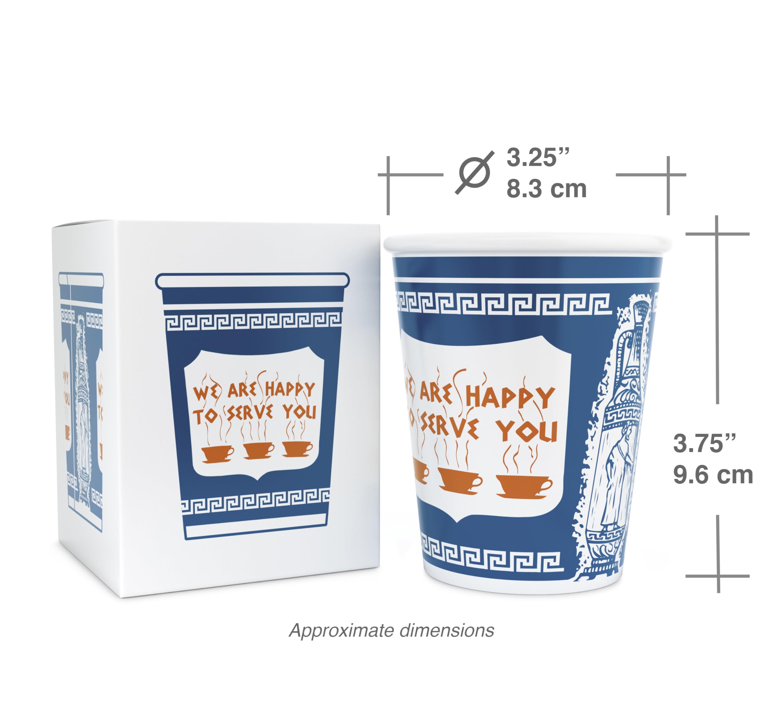New York City Greek Coffee Cup "We are Happy to Serve You"