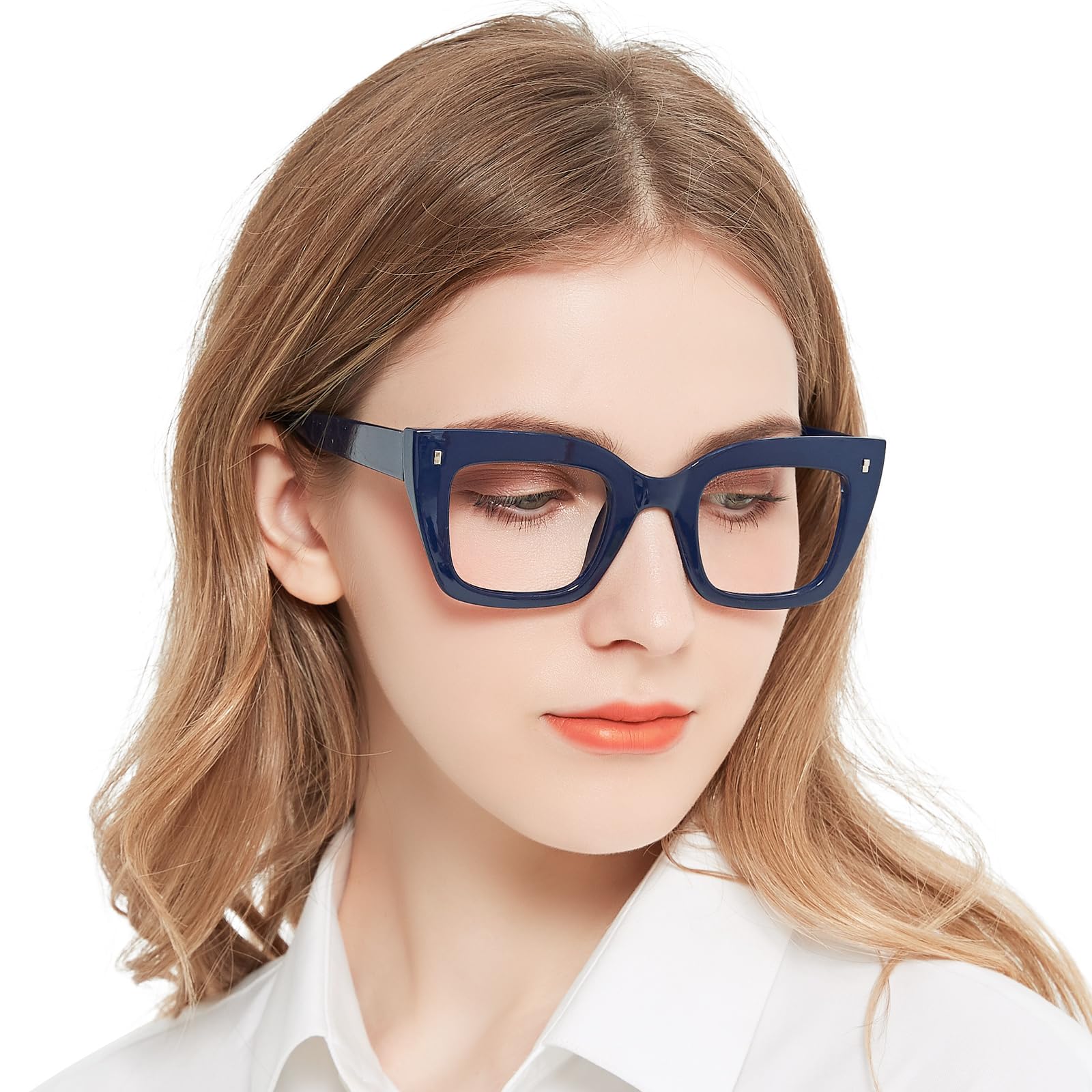OCCI CHIARI Women Oversized Square-Cateye Reading Glasses RetroThick Readers Comfort Eyeglasses
