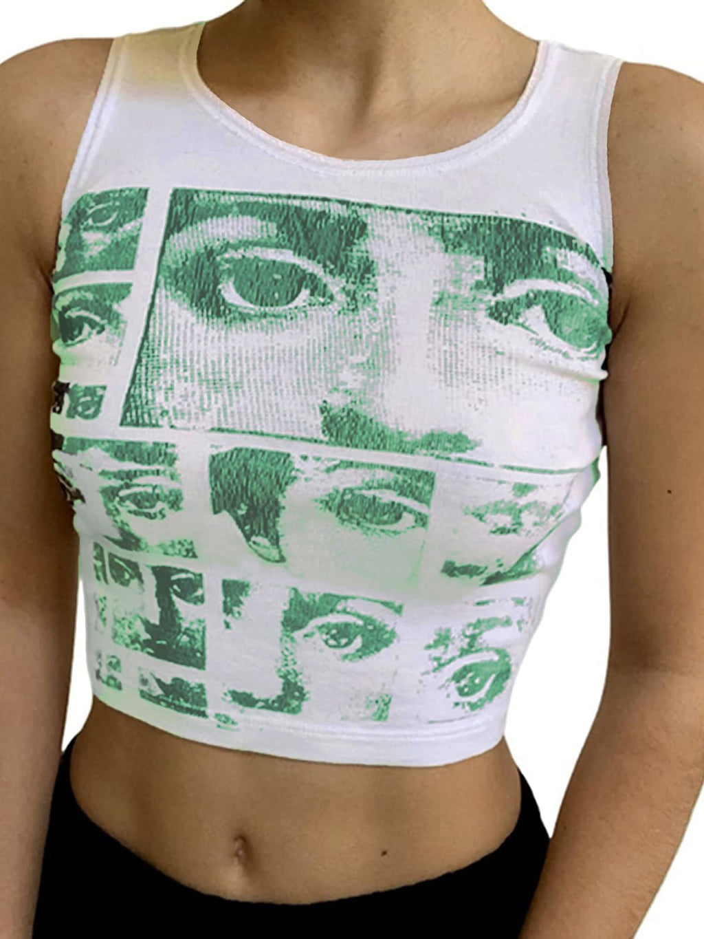 Tank Tops, Guitar Ribbed Summer Tops Sleeveless Y2K Crop Tops