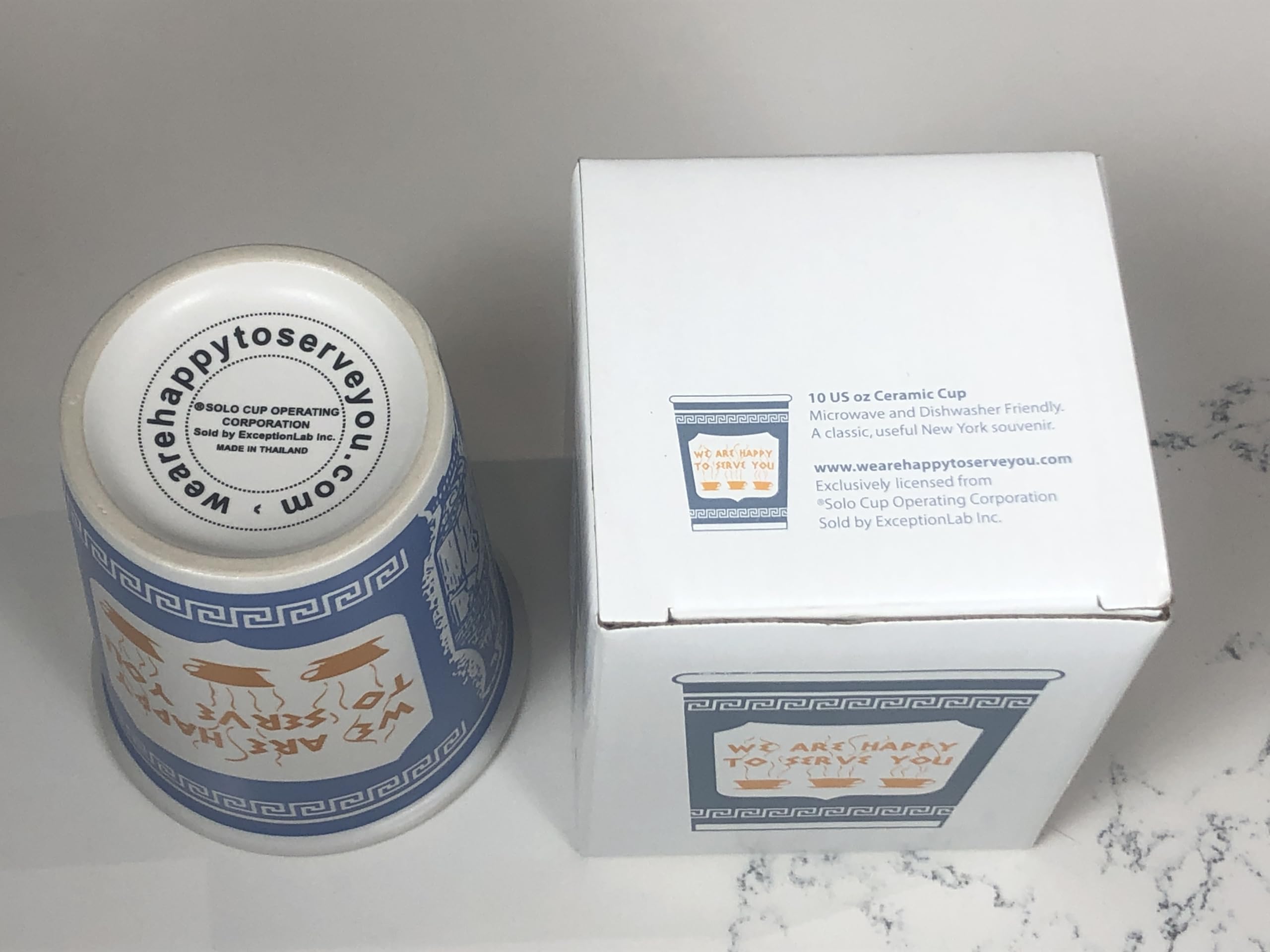 New York City Greek Coffee Cup "We are Happy to Serve You"